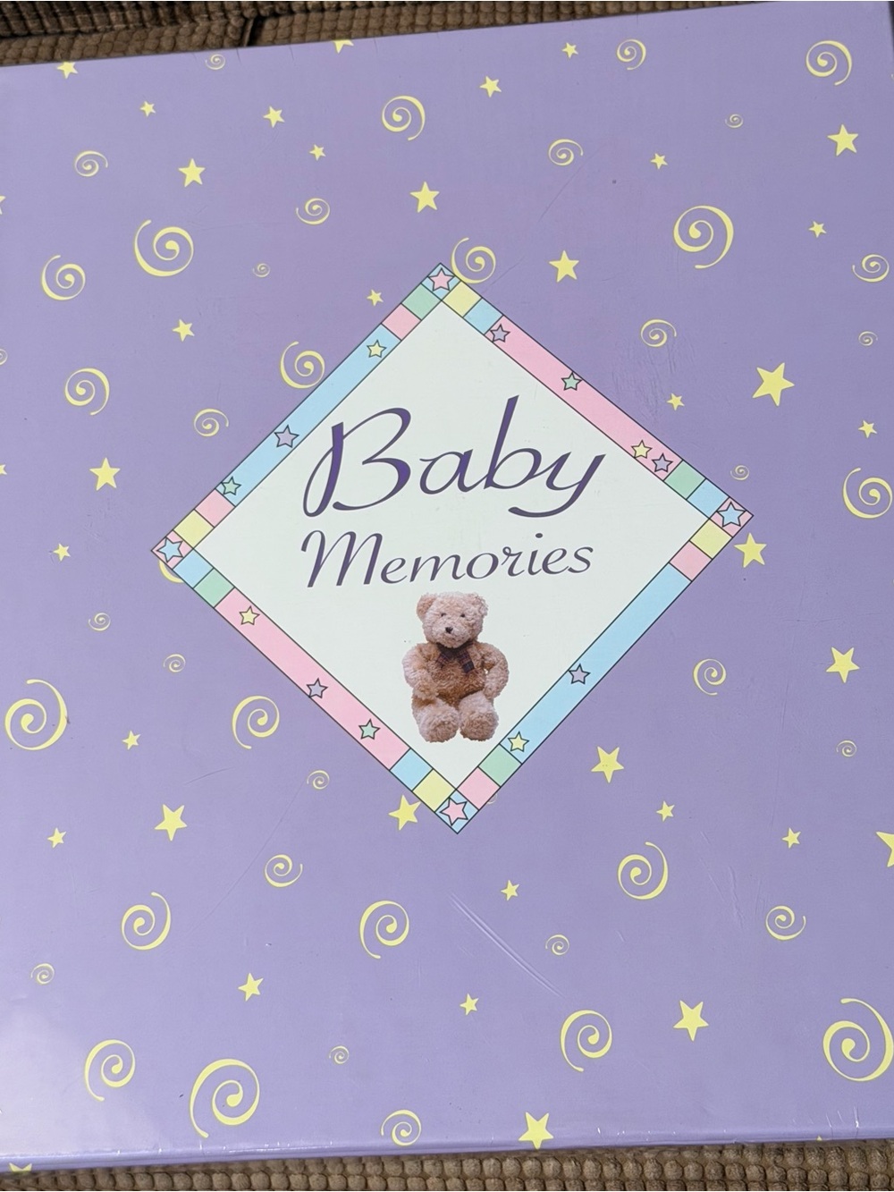 Baby Memories Photo Album - Lavender with Yellow Stars